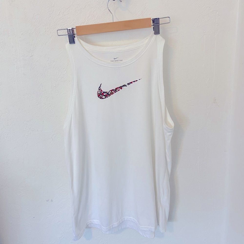 Nike tank top with floral swoosh